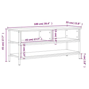 Berkfield TV Cabinet Smoked Oak 100x35x45 cm Engineered Wood