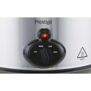 Prestige Silver Steel Programmable Slow Cooker Cooking Equipment with Timer 3.5L Small Size