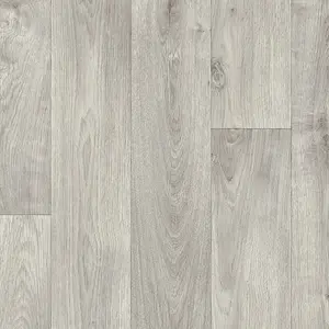 Light Grey Anti-Slip Wood Effect Vinyl Flooring For LivingRoom, Kitchen, 2.8mm Vinyl Sheet-4m(13'1") X 4m(13'1")-16m²