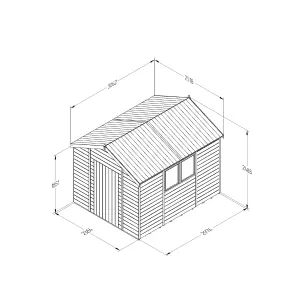 Forest Garden Timberdale 10x8 ft Apex Wooden Shed with floor (Base included) - Assembly service included