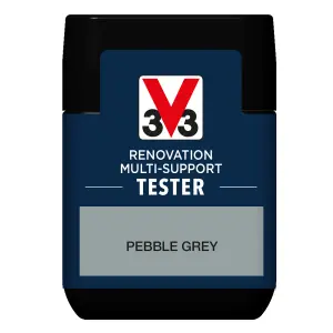 V33 Renovation Pebble Grey Satinwood Multi-surface paint, 50ml Tester pot