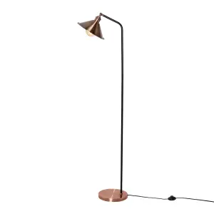 Litecraft Danica 1 Light Antique Copper Industrial Style Floor Lamp