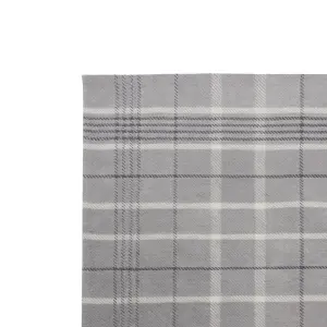 Grey Check Medium Rug, (L)170cm x (W)120cm