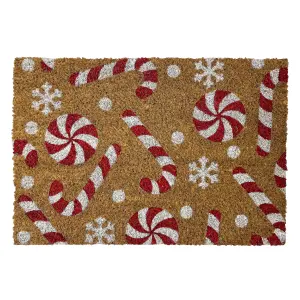 Christmas Multicolour Candy Cane Door mat, 57cm x 40cm