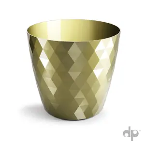 Plant Pot Flowerpot Round Plastic Crystal Modern Decorative Small Medium Large Gold 25cm