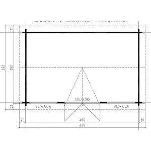 Lasita Muskham 1 Clockhouse Log Cabin - 4m x 2.46m - Double Glazed Summer House