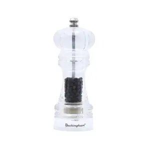 Buckingham Acrylic Classic Salt & Pepper Mill-Durable Ceramic Grinders for Spices