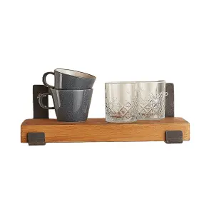 Rustic Wooden Shelf with L Brackets - 80cm