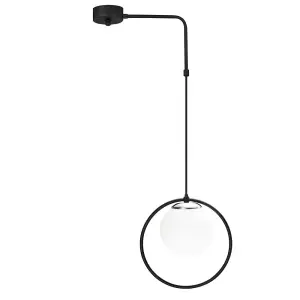 Luminosa Model 10 Deco 1-Light Globe Pendant Lamp Black Displaced