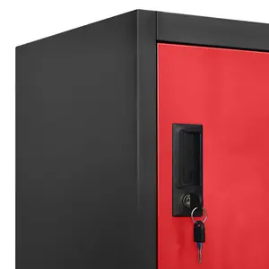 Berkfield Locker Cabinet Anthracite and Red 90x45x180 cm Steel