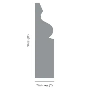 GoodHome Planed Natural Pine Ogee Skirting board (L)2.4m (W)144mm (T)19.5mm