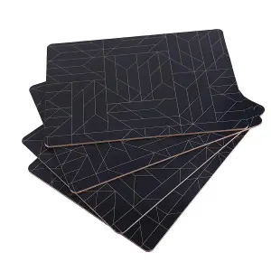 Geometric Printed Marble Cork Placemat 4PK