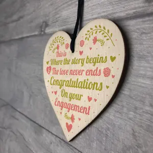 Red Ocean Congratulations On Your Engagement Mr Mrs Wedding Gift Handmade Wooden Heart Plaque Couple Gifts