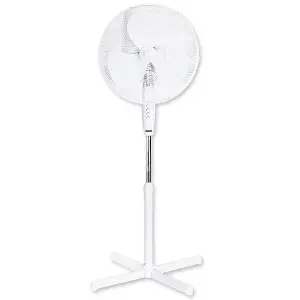 Excel 16" Height Adjustable Pedestal Fan Cross Base with 3 Speed White