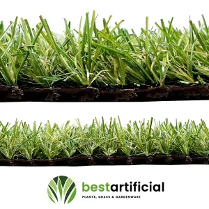 Best Artificial 20mm Grass 1mx5m (3.3ft x 16.4ft) - 5m² Child & Pet Friendly Easy Install Turf Roll UV Stable Artificial Lawn