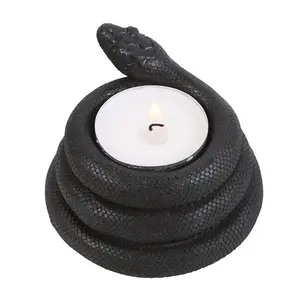 Something Different Snake Tealight Holder Black (One Size)