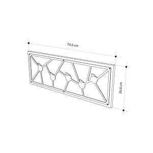 Decortie Modern Trace Wall-Mounted White Hanger with 5 Metal Hooks Entryway, Hallway Bedroom Coat Rack 74.6(W)x1.80(D)x26.6(H)cm