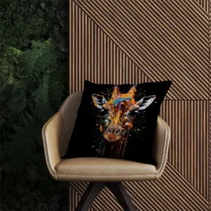 Giraffe Face Splashart Outdoor Cushion 45cm x 45cm