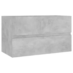 Berkfield Bathroom Furniture Set Concrete Grey Engineered Wood