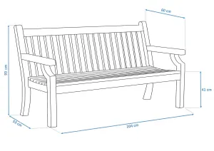 Winawood Sandwick 4 Seater Wood Effect Bench - Duck Egg Green