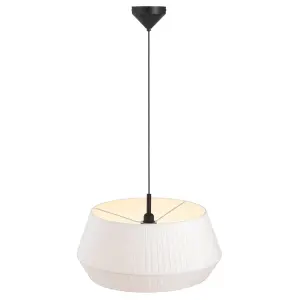 Nordlux Dicte 53 Indoor Living Dining Textile Pendant Ceiling Light in White (Diam) 53cm