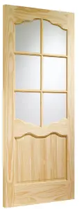 Internal Clear Pine Riviera Door with Clear Glass  - 1981 x 838 x 35mm (33")