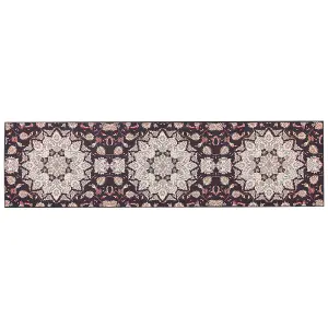 Runner Rug 80 x 300 cm Black and Beige ARITAS