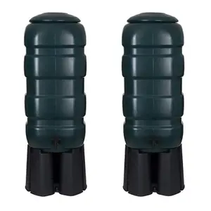 100 Litres Green Outdoor Water Butt Complete With Stand & Kit