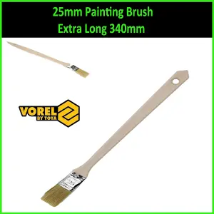 25mm Extra Long 340mm Radiator Brush ANGLED HEADS Painting Brushes