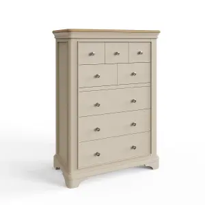 8 Drawer Chest Of Drawers Solid Painted Oak Putty Ready Assembled