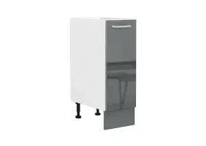 Kitchen Unit 30cm Base Cabinet Cupboard 300mm Soft Close 1 Door Grey Gloss Luxe