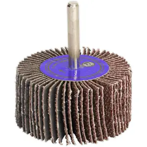 60mm x 30mm Aluminium Oxide Flap Wheel with 6mm Shaft - 80 Grit for Precision Sanding