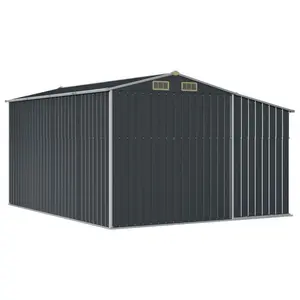 Breban Garden Shed 277 x 365.5 x 179 cm Galvanised Steel Anthracite