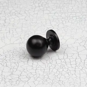 31mm Matt Black Cabinet Knob Dark Kitchen Cupboard Door Drawer Pull Handle Bathroom Bedroom Furniture Replacement Upcycle