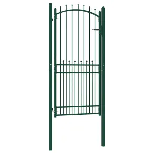 Berkfield Fence Gate with Spikes Steel 100x200 cm Green