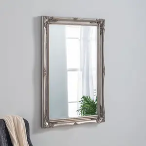 Burdette Glass Flat Wall Mirror Silver / 103 cm H x 73 cm W