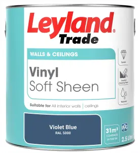 Leyland Trade Vinyl Soft Sheen Walls & Ceilings Emulsion Paint Violet Blue (RAL 5000) - 2.5L