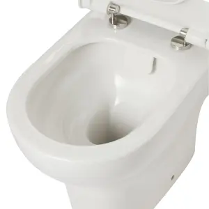 GoodHome Malo White Close-coupled Floor-mounted Toilet & full pedestal basin (W)380mm (H)830mm