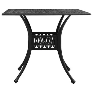 Berkfield Garden Table Black 90x90x73 cm Cast Aluminium