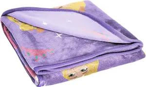 Disney Princess Hang Out 130 x 150cm Fluffy Throw Blanket