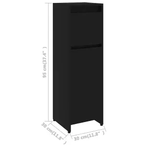 Berkfield Bathroom Cabinet Black 30x30x95 cm Engineered Wood