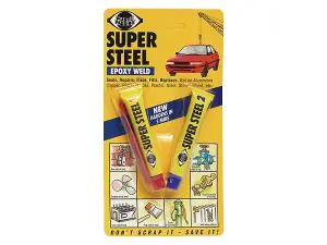 Super Steel Epoxy-Weld Sealer Repairer Fixer Filler Alum Copper Glass Plastic