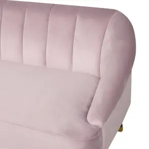 3 Seater Velvet Sofa Pink ALSVAG