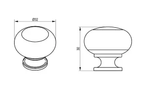 VITO - kitchen, bedroom and office cabinet door knob, chrome