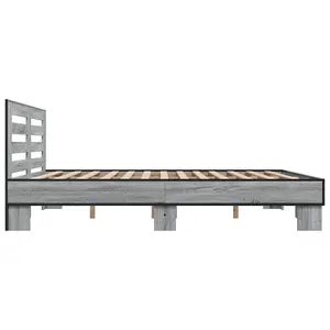 Berkfield Bed Frame without Mattress Grey Sonoma 180x200 cm Super King