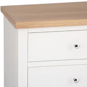 6 Drawer Chest - L130 x W42 x H82 cm - White