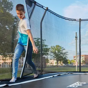 13ft x 8ft Salta Black Premium Rectangular Trampoline with Enclosure