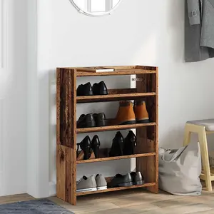 Berkfield Shoe Rack Old Wood 80x25x61.5 cm Engineered Wood