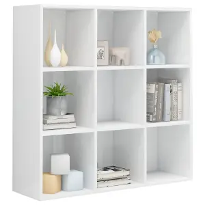 Berkfield Book Cabinet High Gloss White 98x30x98 cm Engineered Wood