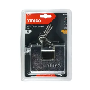 Timco - Armoured Rectangular Padlock (Size 90mm - 1 Each)